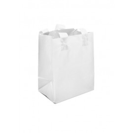 Logo Imprinted Tinted Opaque Shopping Bags (16"x6"x12") (White)