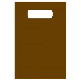 Custom Imprinted Frosty Tinted Merchandise Bag (9"X12") (Chocolate Brown)