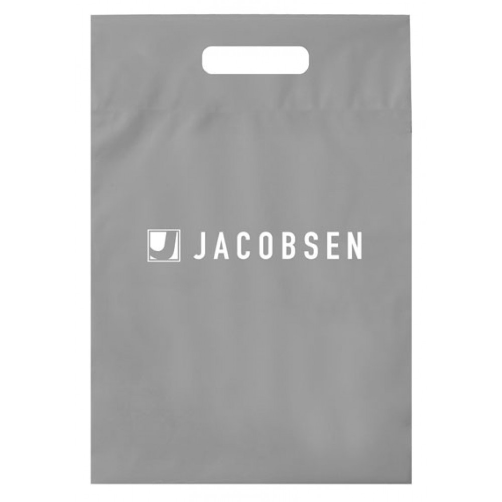 Die Cut Fold-Over Reinforced Plastic Bag (9"x13"x2") - Flexo Ink Custom Printed Die Cut Fold-Over Reinforced Plastic Bag (9"x13"x2") - Flexo Ink Custom Printed