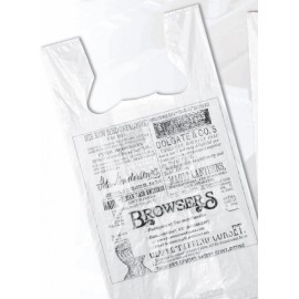 1.75 Mil. Medium Low Density T-Shirt Style Bag (12"x7"x22") Custom Printed