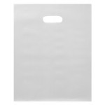 Large High Density Frosty Clear Poly Merchandise Bag (12"x15") Logo Imprinted