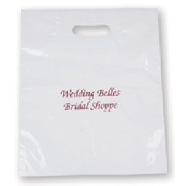 Short Run 2 Mil Fold-Over Die Cut Handle Bag (9"x12") (White Film Only) Custom Printed