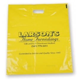 Custom Imprinted Short Run 2.0 Mill Fold Over Diecut Handle Bag (12"x15")