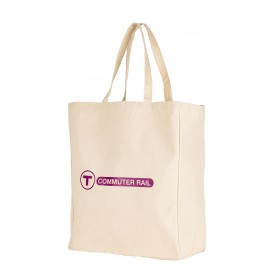 Natural 12 Oz. Cotton Canvas Grocery Tote Bag - 15"x18"x6" Custom Printed  Natural 12 Oz. Cotton Canvas Grocery Tote Bag - 15"x18"x6" Custom Printed