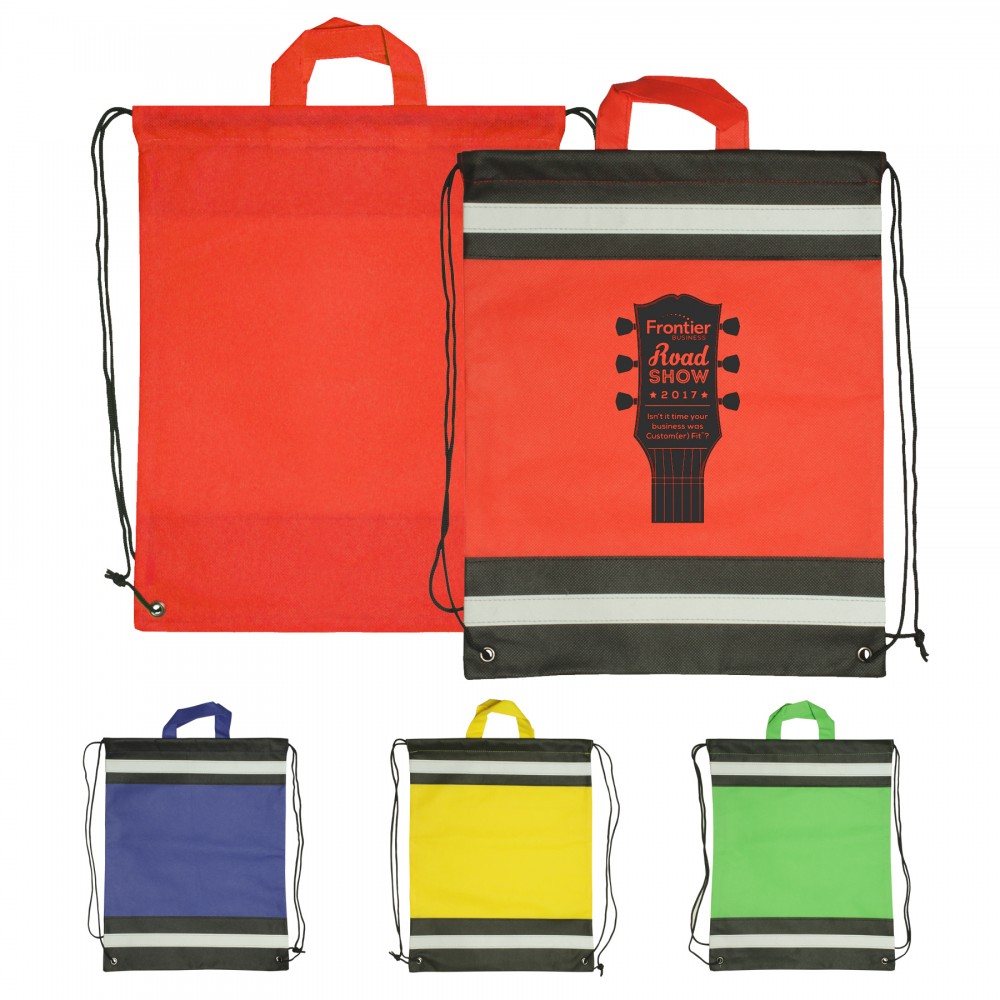 Non-Woven Reflective Drawstring Bags with Logo