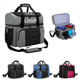 Custom Double Ball Bowling Tote Bag w/Padded Divider & Bowling Shoes Compartment MOQ10PCS with Logo