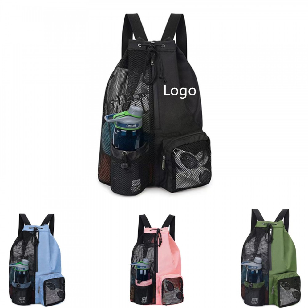Custom Waterproof Mesh Drawstring Sports Backpack