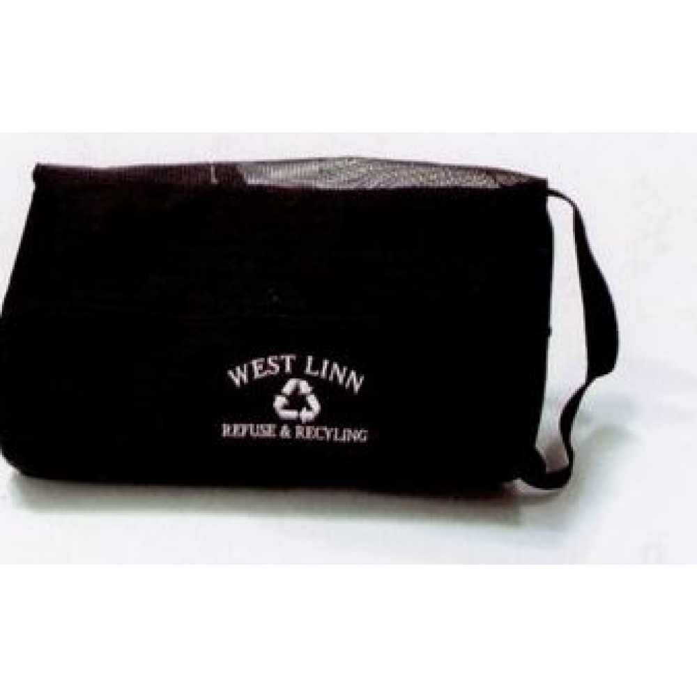 Black Polyester Shoe Tote Bag - Embroidered Black Polyester Shoe Tote Bag - Embroidered