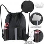 Logo Branded Drawstring Backpack Bag with Shoe Compartment