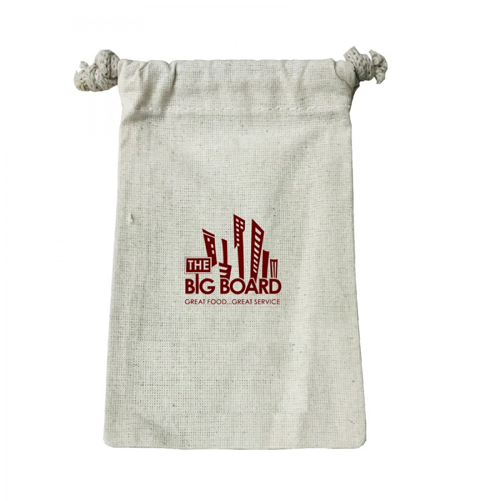 Custom Mini Cotton Pouch Bag - Printed (Natural)