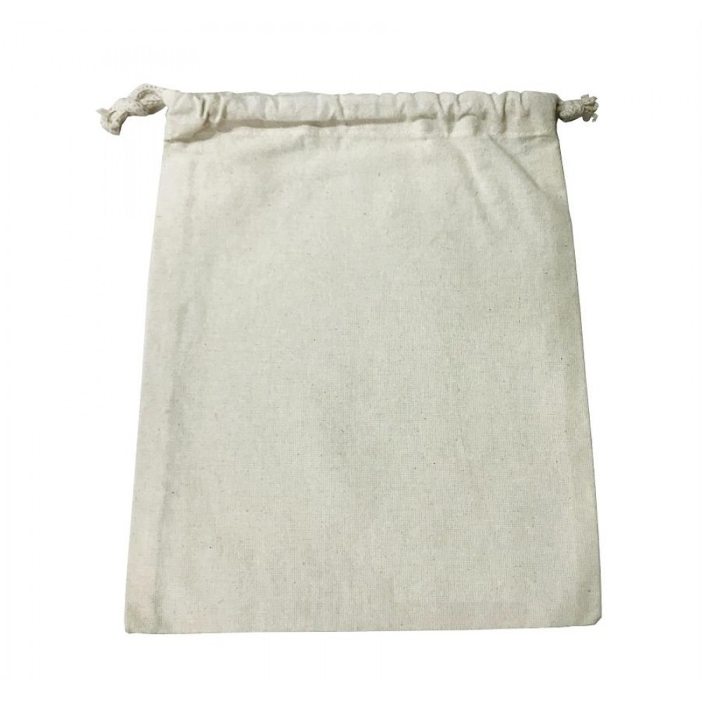 Custom 8"x 10" Cotton Pouch Bag - 4 Color Process (Natural)