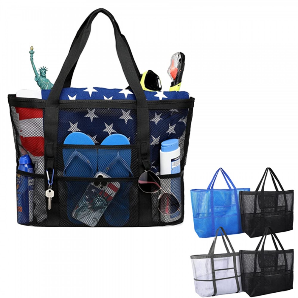 Custom Oversized Mesh Beach Tote Toy Bag