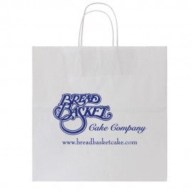 White Kraft Shopping Bag (13"x7"x13") with Logo  White Kraft Shopping Bag (13"x7"x13") with Logo