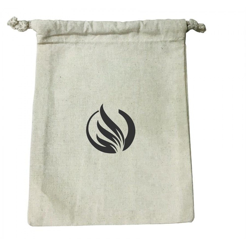 6"x 8" Cotton Pouch Bag - Printed (Natural) with Logo