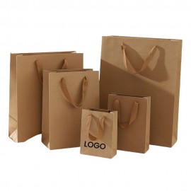 Kraft Paper Gift Tote Bags with Handles with Logo  Kraft Paper Gift Tote Bags with Handles with Logo