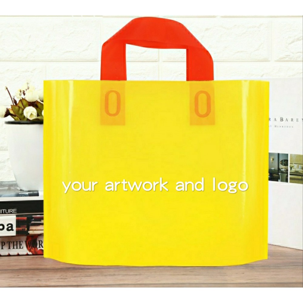 Plastic Custom Packing Soft Loop Handle Shopping Garment Recycle Pe Bag with Logo