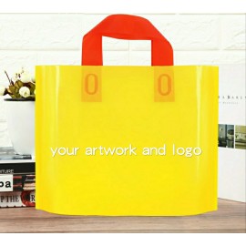 Promotional Plastic Custom Packing Soft Loop Handle Shopping Garment Recycle Pe Bag