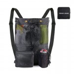 Mesh Drawstring Backpack With Shoe Bag with Logo