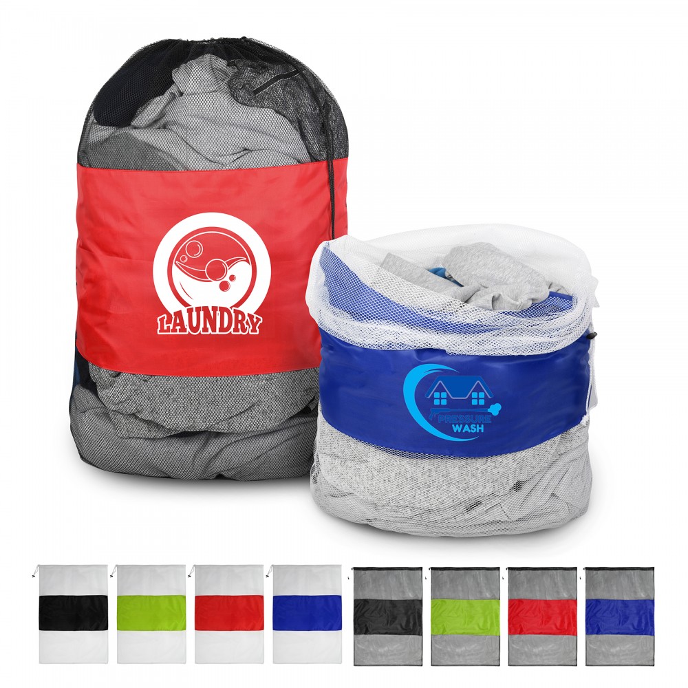Mesh Laundry Sack Logo Imprinted Mesh Laundry Sack Logo Imprinted