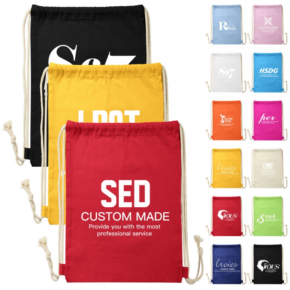 Personalized Canvas Drawstring Backpacks