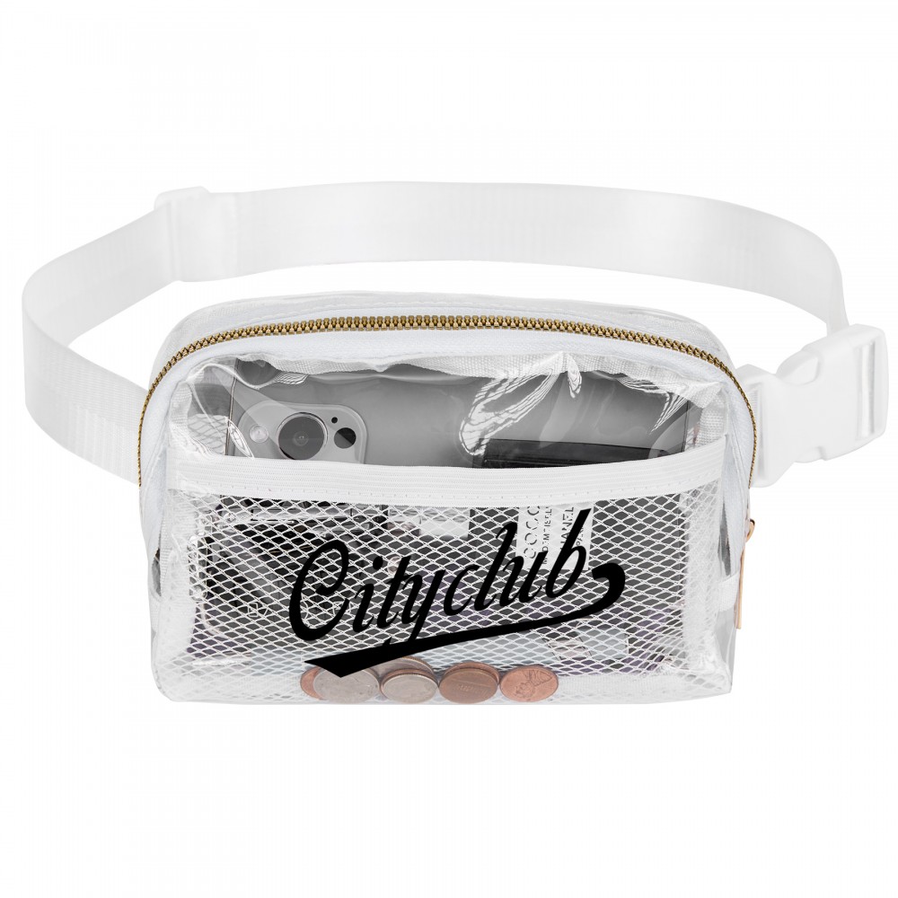 Clear 2-Zip Stadium Waist Pack Custom Embroidered