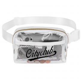 Clear 2-Zip Stadium Waist Pack Custom Embroidered  Clear 2-Zip Stadium Waist Pack Custom Embroidered