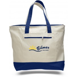 Canvas Zipper Tote Bag w/4.5" Gusset (18"x14") Custom Embroidered  Canvas Zipper Tote Bag w/4.5" Gusset (18"x14") Custom Embroidered