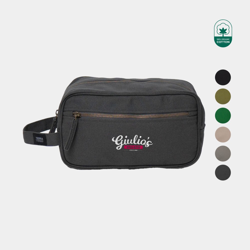 TERRA THREAD - Toiletry Bag Sustainable GOTS & Fair Trade Certified Custom Printed