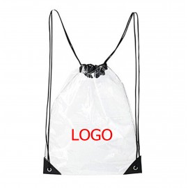 Clear Plastic Drawstring Backpacks Custom Embroidered