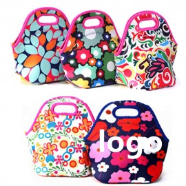 Custom Printed Insulated Neoprene Lunch Tote With Handle  Custom Printed Insulated Neoprene Lunch Tote With Handle