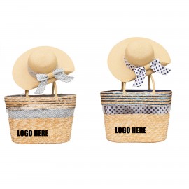 Custom Embroidered Glitter Fashion Straw Hat & Hand Bag Set  Custom Embroidered Glitter Fashion Straw Hat & Hand Bag Set