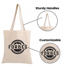 8OZ Natural Cotton Convention Tote Bag Custom Embroidered  8OZ Natural Cotton Convention Tote Bag Custom Embroidered