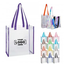 Fully Transparent Waterproof PVC Shopping Tote Custom Printed