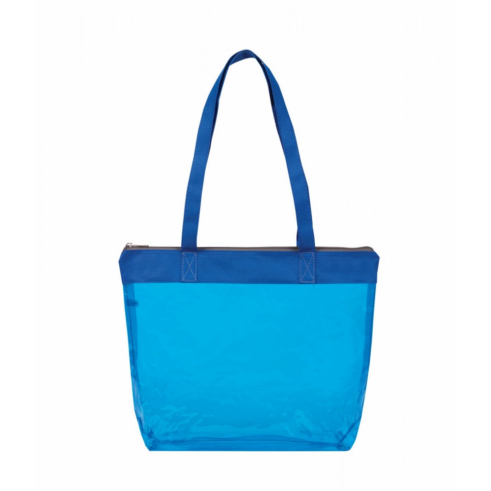 Custom Embroidered Tinted Jelly Zipper Totes Custom Embroidered Tinted Jelly Zipper Totes