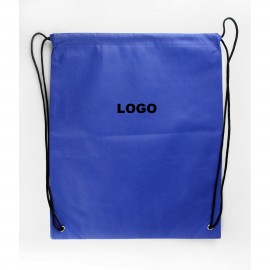 Blue Non-Woven Custom Drawstring Backpack Custom Printed