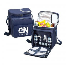 Logo Imprinted Reusable 2 Person Picnic Cooler Bag Set for Outdoor Activity  Logo Imprinted Reusable 2 Person Picnic Cooler Bag Set for Outdoor Activity