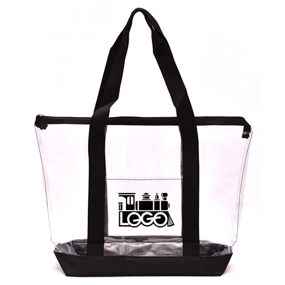 Zippered Clear Tote Bag Custom Embroidered Zippered Clear Tote Bag Custom Embroidered