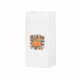 White Kraft 4# SOS Popcorn Bag with Full Color Digital Imprint (5 x 3 1/8 x 9 5/8) Custom Printed