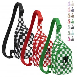 Custom Embroidered Plaid Crossbody Sling Bag  Custom Embroidered Plaid Crossbody Sling Bag