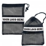 MOQ100 Mesh Drawstring Bag Sports Equipment Breathable Polyester Athletic Gym Yoga Towel Bag Custom Embroidered