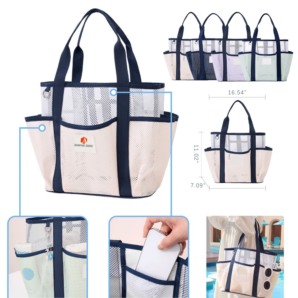 Multi-Purpose Mesh Beach Tote Bag Custom Printed Multi-Purpose Mesh Beach Tote Bag Custom Printed