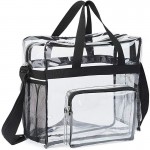 Custom Embroidered PVC Clear Tote Bag with Front Pocket