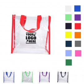 Clear PVC Stadium Open Tote Logo Imprinted  Clear PVC Stadium Open Tote Logo Imprinted