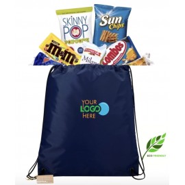 Logo Imprinted Eco Friendly Drawstring Bag w/Snacks  Logo Imprinted Eco Friendly Drawstring Bag w/Snacks