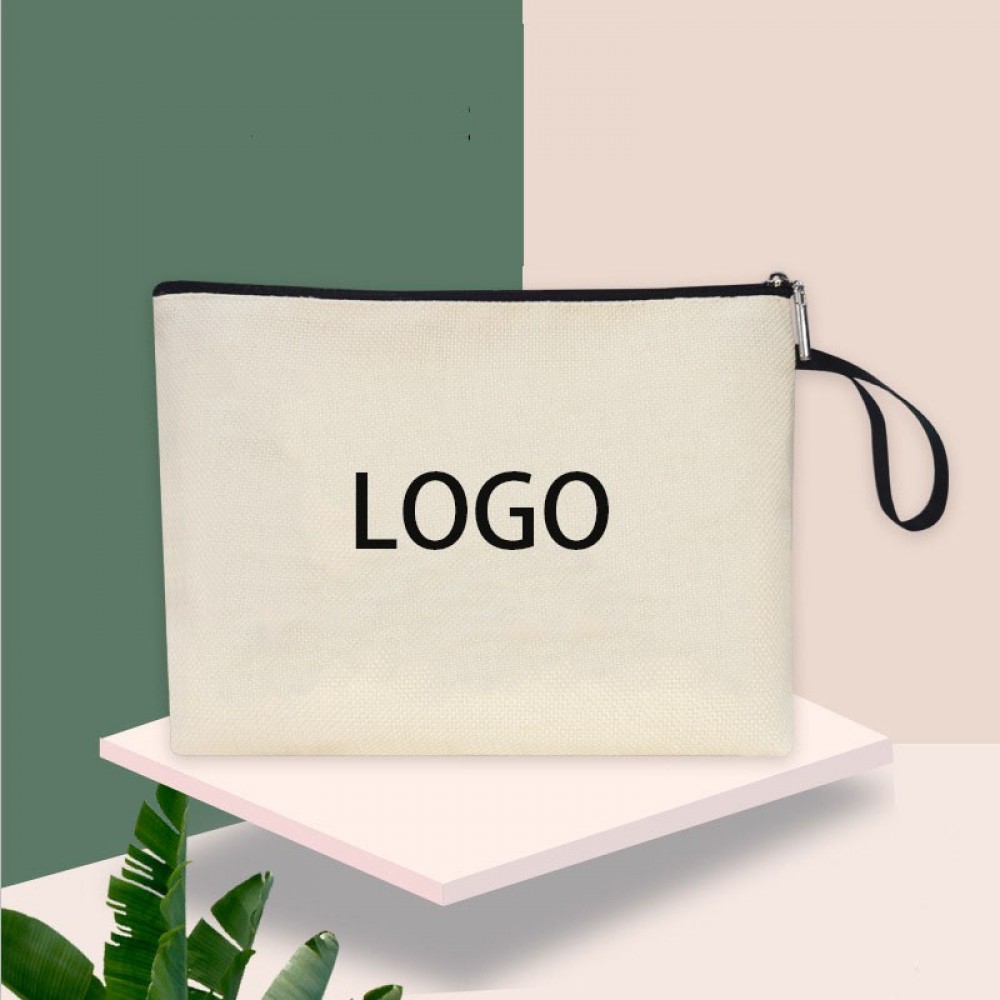 10" Custom Cotton Zipper Organizer Bag Custom Embroidered 10" Custom Cotton Zipper Organizer Bag Custom Embroidered