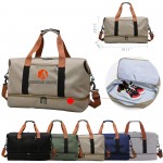 Custom Embroidered 900D Oxford Travel Bag W/ Shoe Compartment