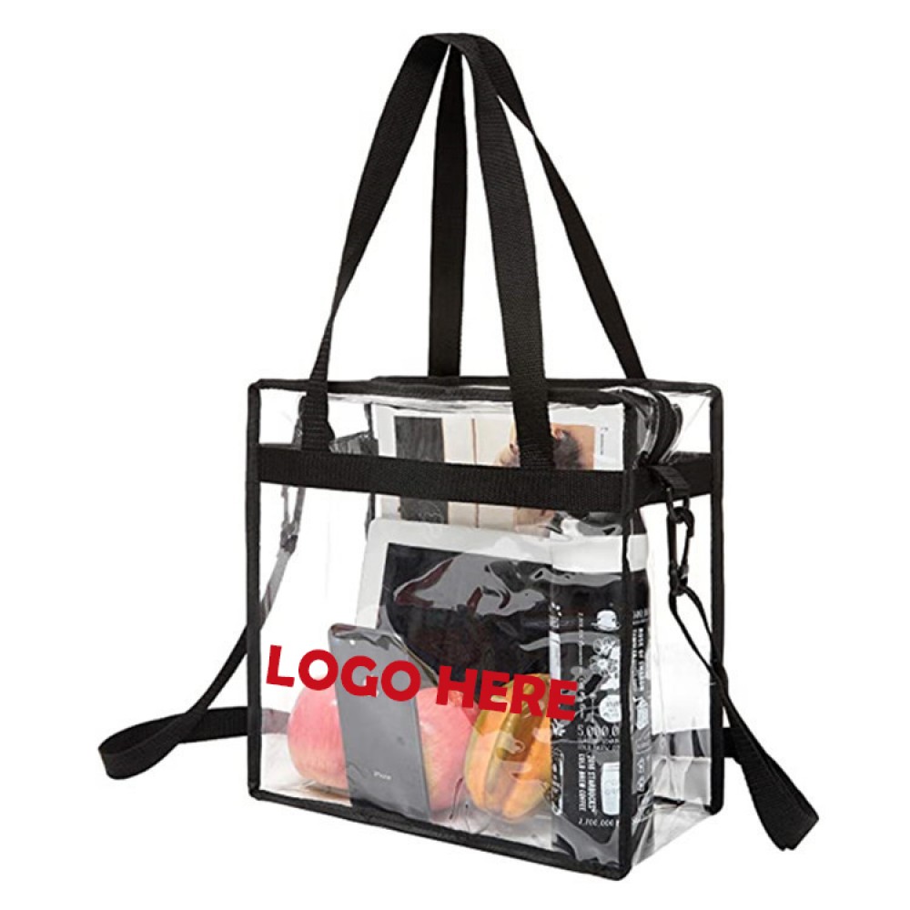 Custom Printed PVC Clear Tote Bag with Zipper