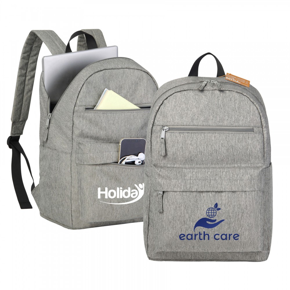 Custom Embroidered EcoVenture RPET Heathered 15'' Laptop Backpack