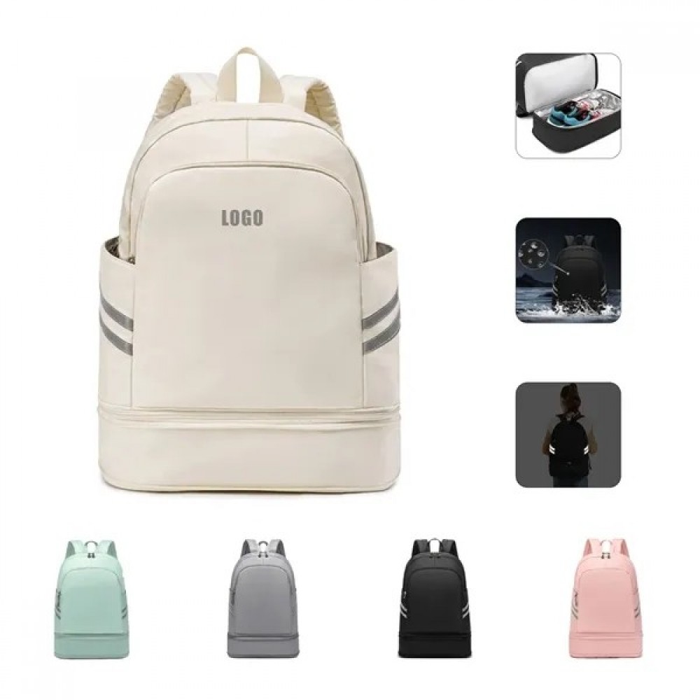 Custom Printed Gym Backpack with Shoe Compartment Custom Printed Gym Backpack with Shoe Compartment