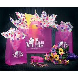 Frosted Colored Poly Shoppers with Soft Loop Handles Custom Printed  Frosted Colored Poly Shoppers with Soft Loop Handles Custom Printed